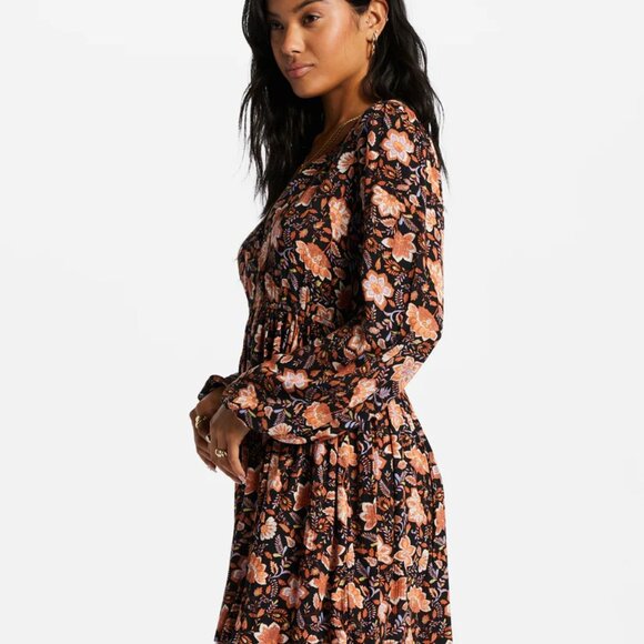 NWT New Billabong Women's Sweetest Dream Mini Dress Small S 8 Cute Floral Soft - Picture 3 of 8